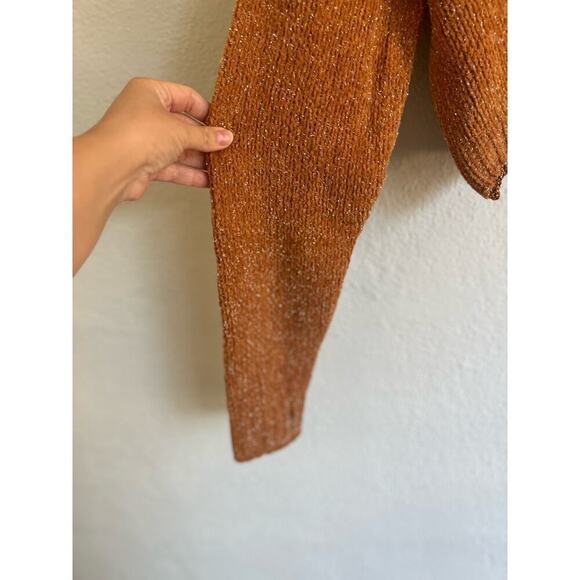Anthropologie English Factory Woman Cropped Knit Metallic Sweater , Siz… - Picture 7 of 11